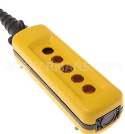 Telemecanique yellow pendant 6 way with optional variable speed pot